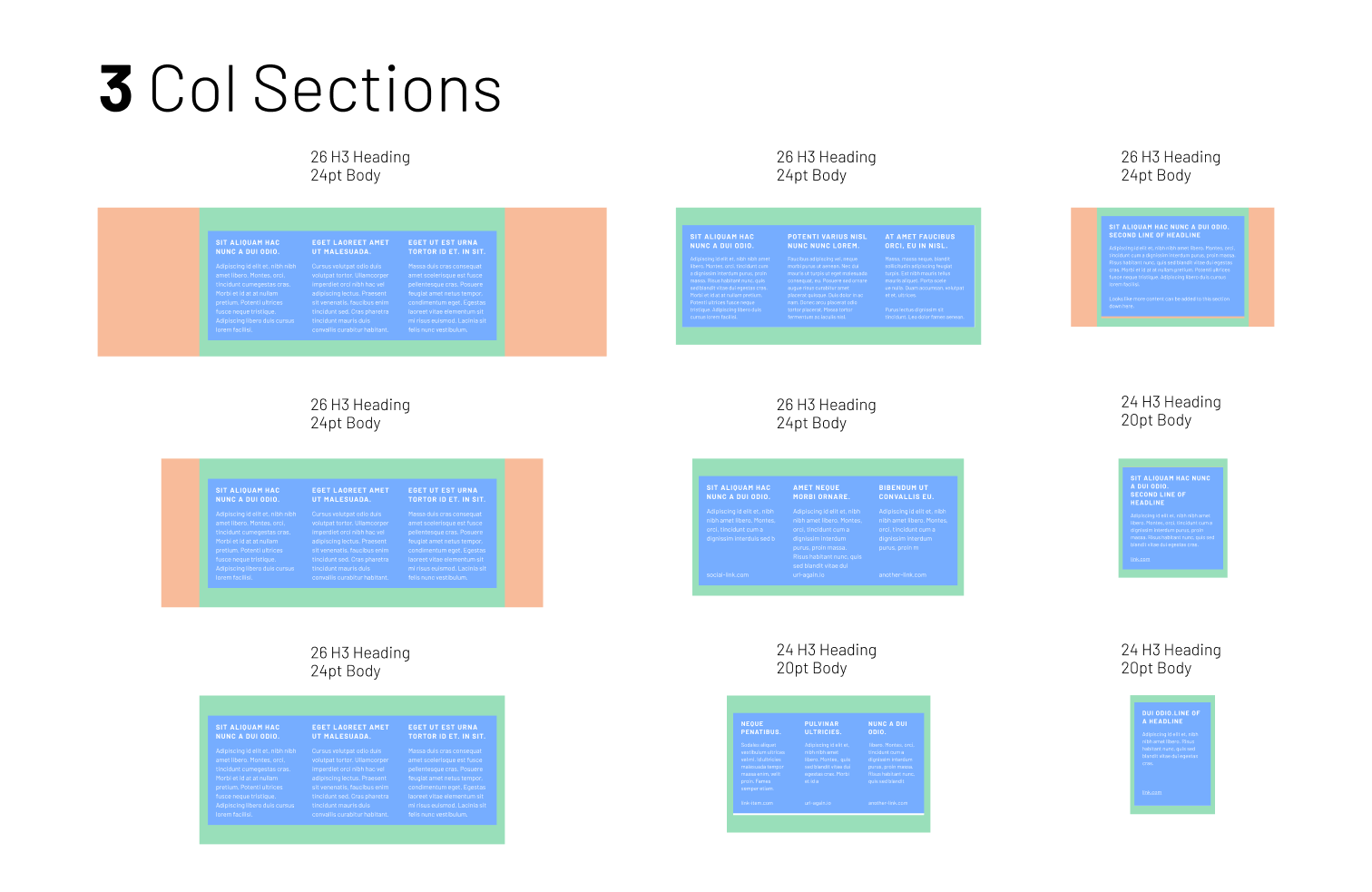 Example break points for web applications.